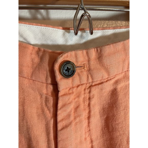 Brooks Brothers 346 Linen Shorts Men’s 42W Orange Flat Front Basic Classic - Picture 2 of 10
